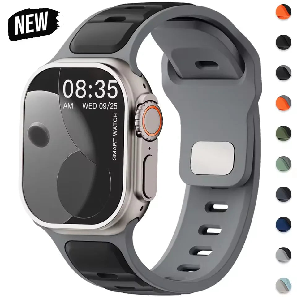 Premium Silicone Sport Strap – Comfortable Waterproof Replacement Wristband for Smart Watches