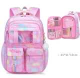 Princess Dream Rainbow School Backpack – Large Capacity Ergonomic Pastel Book Bag for Girls (44×31×13 cm)
