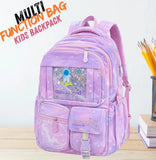 Princess Dream Rainbow School Backpack – Large Capacity Ergonomic Pastel Book Bag for Girls (44×31×13 cm)