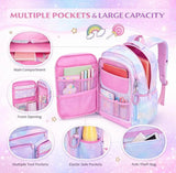 Princess Dream Rainbow School Backpack – Large Capacity Ergonomic Pastel Book Bag for Girls (44×31×13 cm)
