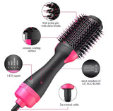 One Step Hot Air Brush 4 In 1 Hair Dryer, Straightener, Curler And Volumizer - Professional Styling Tool For Smooth Shiny Hair At Home