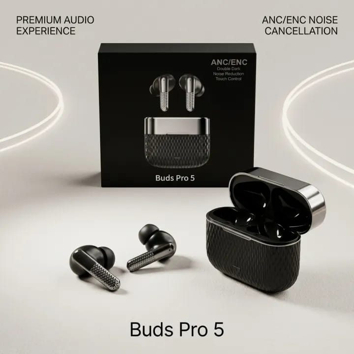 Buds Pro 5 Wireless Bluetooth Earbuds - HD Sound Quality Touch Control And Noise Reduction For Immersive Audio Experience (Random Color)