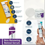 CeraVe 4 In 1 Skincare Kit Night Cream Retinol Serum Acne Foaming Cream Cleanser Hydrating Mineral Sunscreen