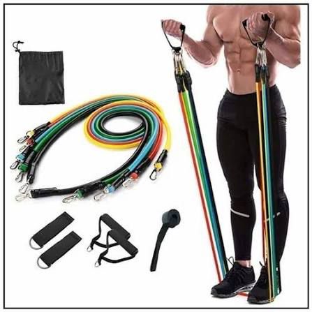 Resistance Bands Set - 11pcs Latex Pull Rope With Door Anchor, Handles, And Ankle Straps For Effective Home And Gym Workout Routines