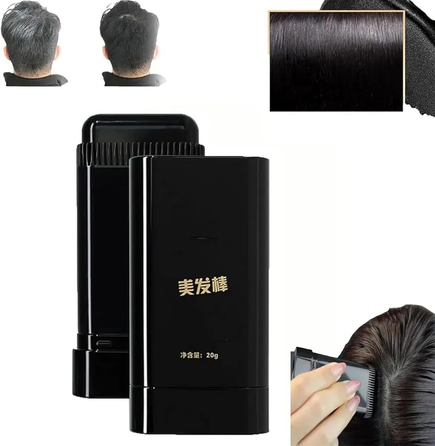 Hair Color Stick Instant Root Touch-Up - Portable Solution For Quick And Easy Gray Hair Coverage And Temporary Root Concealing - 20g (Black)