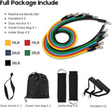 Resistance Bands Set - 11pcs Latex Pull Rope With Door Anchor, Handles, And Ankle Straps For Effective Home And Gym Workout Routines