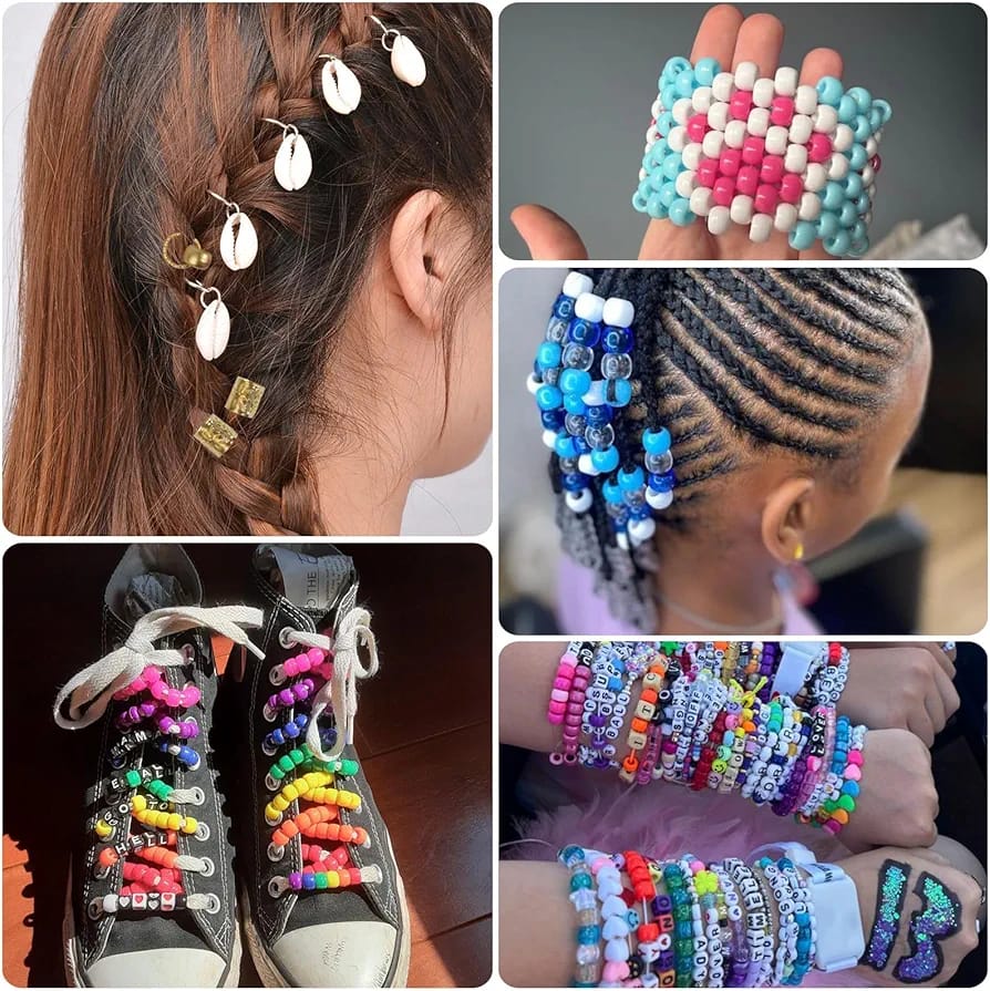 4000PCS Pony Beads Friendship Bracelet Making Kit – 96 Colors DIY Jewelry Craft Set with Letter Beads & Charms - Random Color
