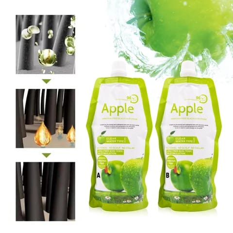 Apple Hair Color Cream Gentle Formula Provides Rich Color Smooth Application Long Lasting Shine Nourishes Hair - Hair Care Product - 1000ML (Black)