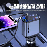 4 In 1 Fast Charging Usb-C Car Adapter - Car Accessory Designed For Power Charging And Daily Travel Routine - With Light