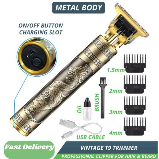 Professional Vintage T9 Trimmer – Cordless Hair Clipper