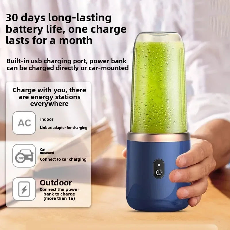 Personal Portable Blender – Mini USB Juicer with 6 Stainless Steel Blades for Smoothies & Shakes