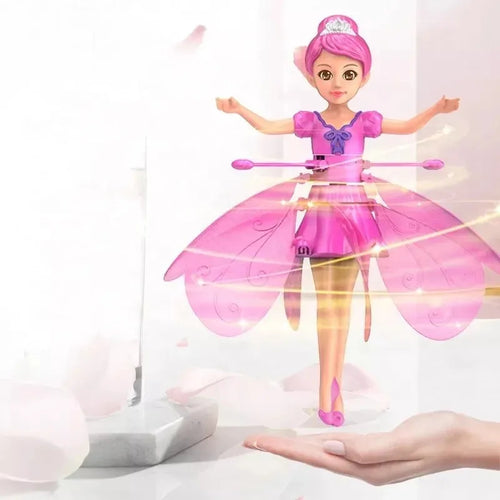 Gesture Control Flying Fairy Doll – Mini Hand Sensor Helicopter with LED Lights for Kids Indoor Fun Toy