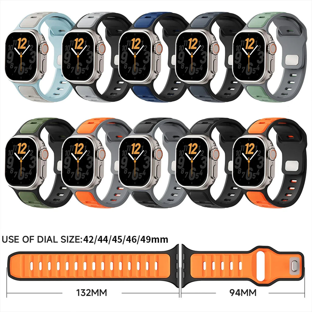Premium Silicone Sport Strap – Comfortable Waterproof Replacement Wristband for Smart Watches