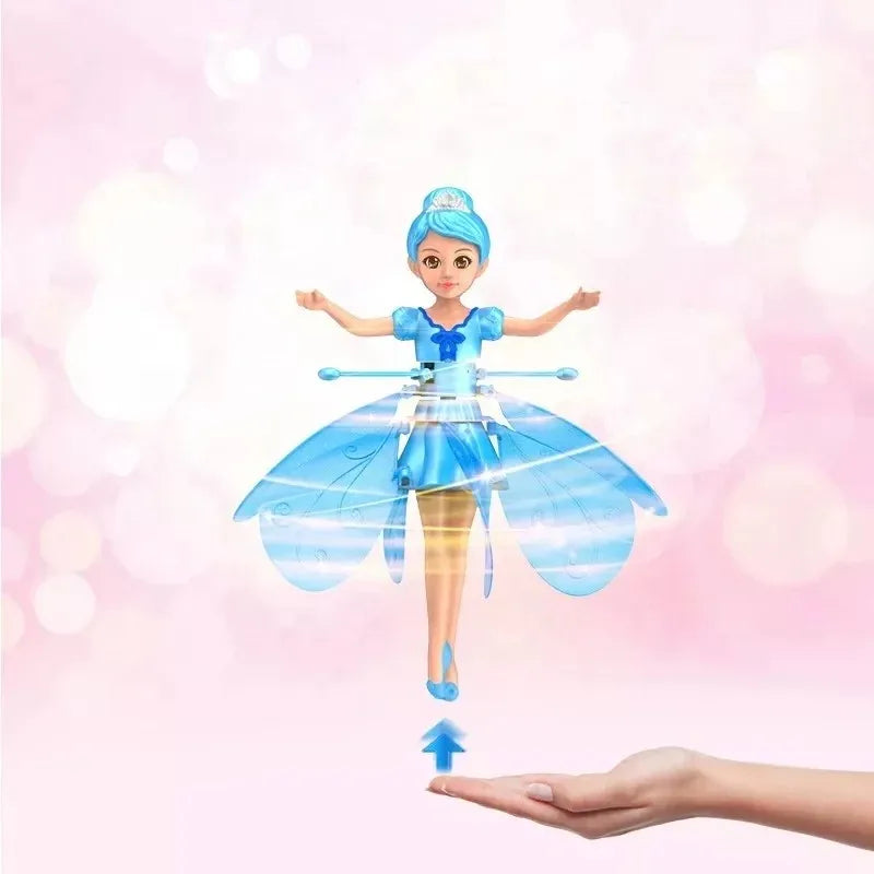 Gesture Control Flying Fairy Doll – Mini Hand Sensor Helicopter with LED Lights for Kids Indoor Fun Toy