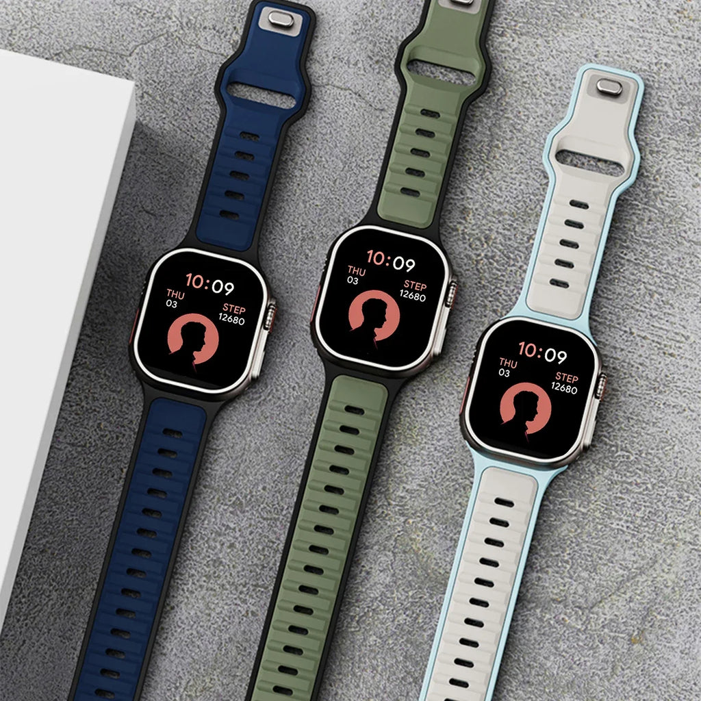 Premium Silicone Sport Strap – Comfortable Waterproof Replacement Wristband for Smart Watches