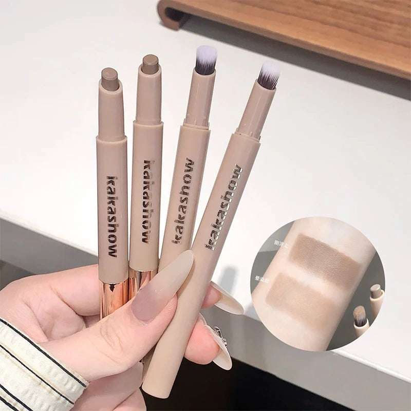 Cream Nose Contour Stick with Smudge Brush – 3D Face Brightening & Natural Sculpting Pen
