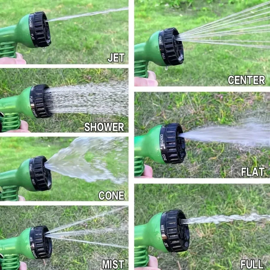 Flexible Expandable Water Hose with 7 Spray Patterns – Lightweight Durable Garden Hose for Cleaning & Gardening