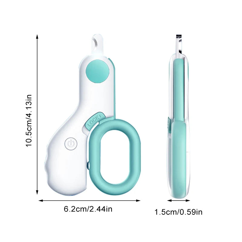 Pet Nail Clippers with LED Light – Stainless Steel Cat & Small Dog Claw Cutter Grooming Scissors
