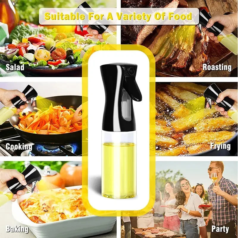 Reusable Oil Spray Dispenser with Brush – Fine Mist Cooking Oil Sprayer Bottle for Kitchen & Grilling