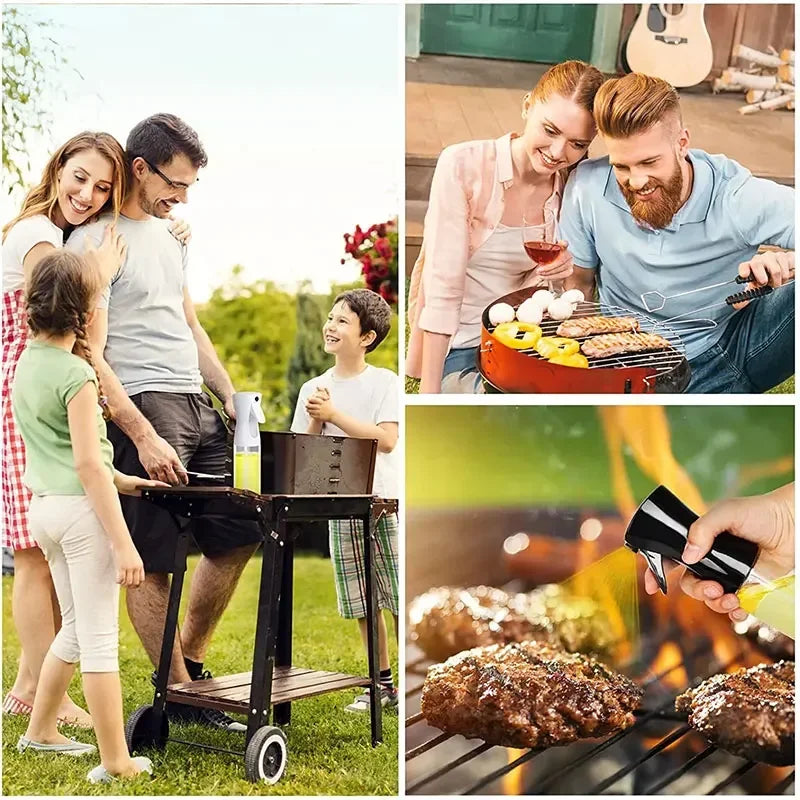 Reusable Oil Spray Dispenser with Brush – Fine Mist Cooking Oil Sprayer Bottle for Kitchen & Grilling